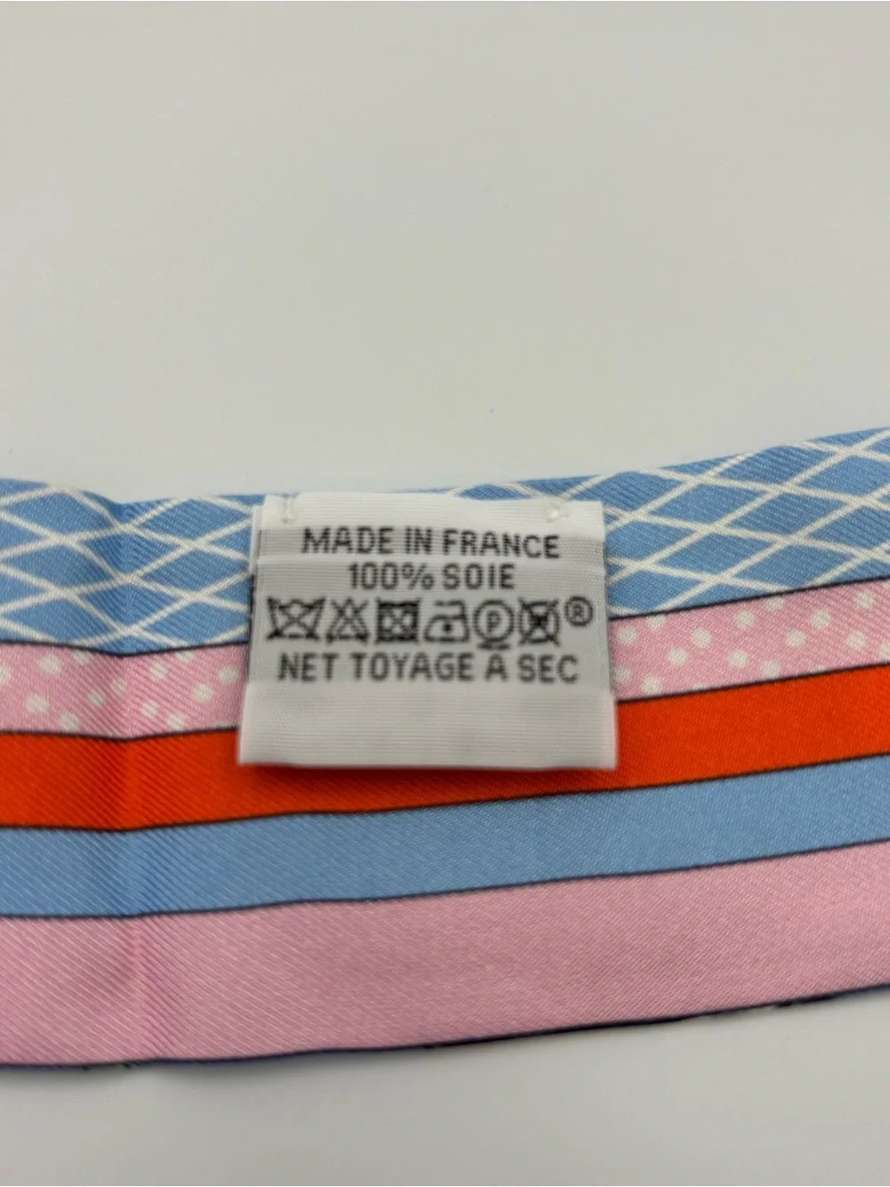 Hermes Grand Theatre Nouveau Twilly Scarf Bleu Pink Multicolor Silk Ribbon - Picture 6 of 6